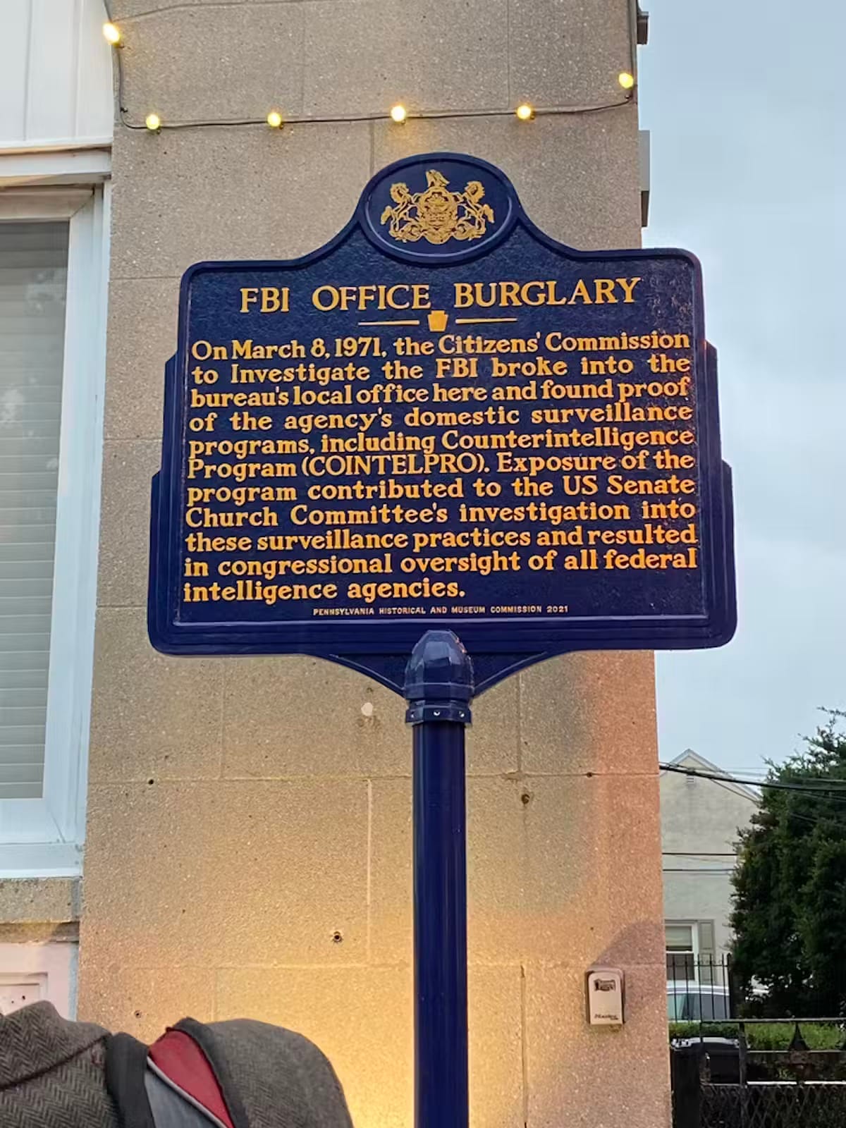 Burglary historical marker
