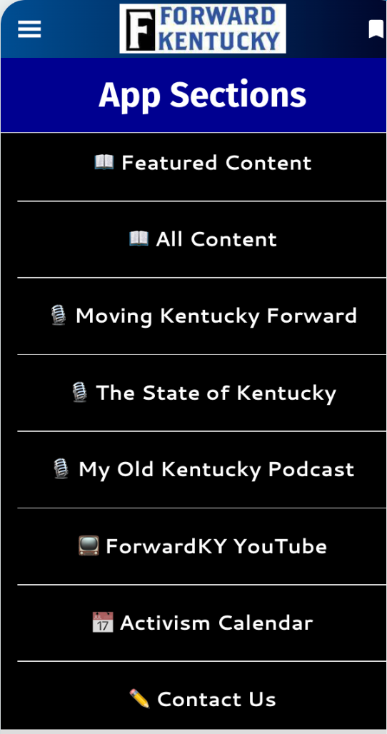 ForwardKY Mobile App Home